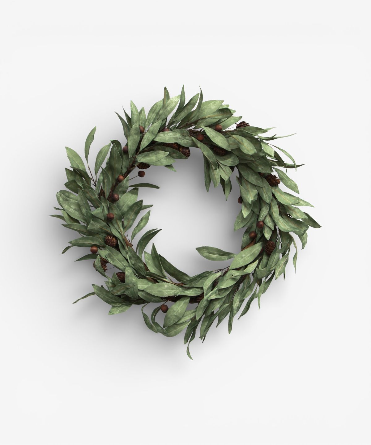 Eucalyptus & Brown Wood Berry Wreath Large