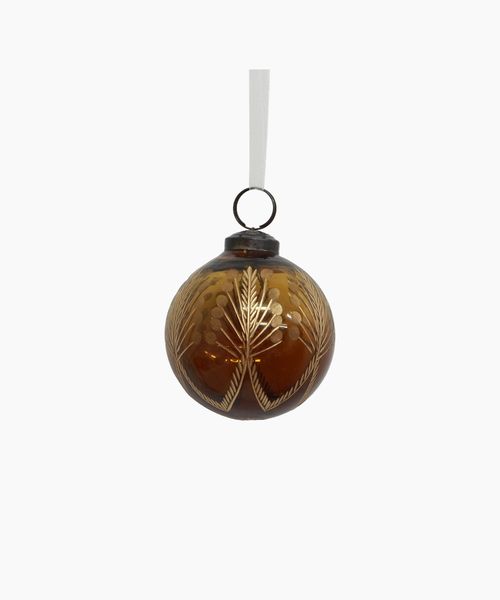 Amina Glass Bauble Amber/Gold