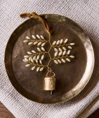Beaded Leaf Bell Decoration