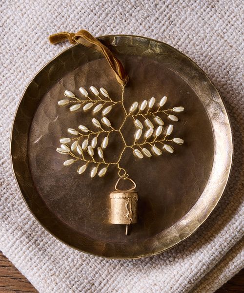Beaded Leaf Bell Decoration