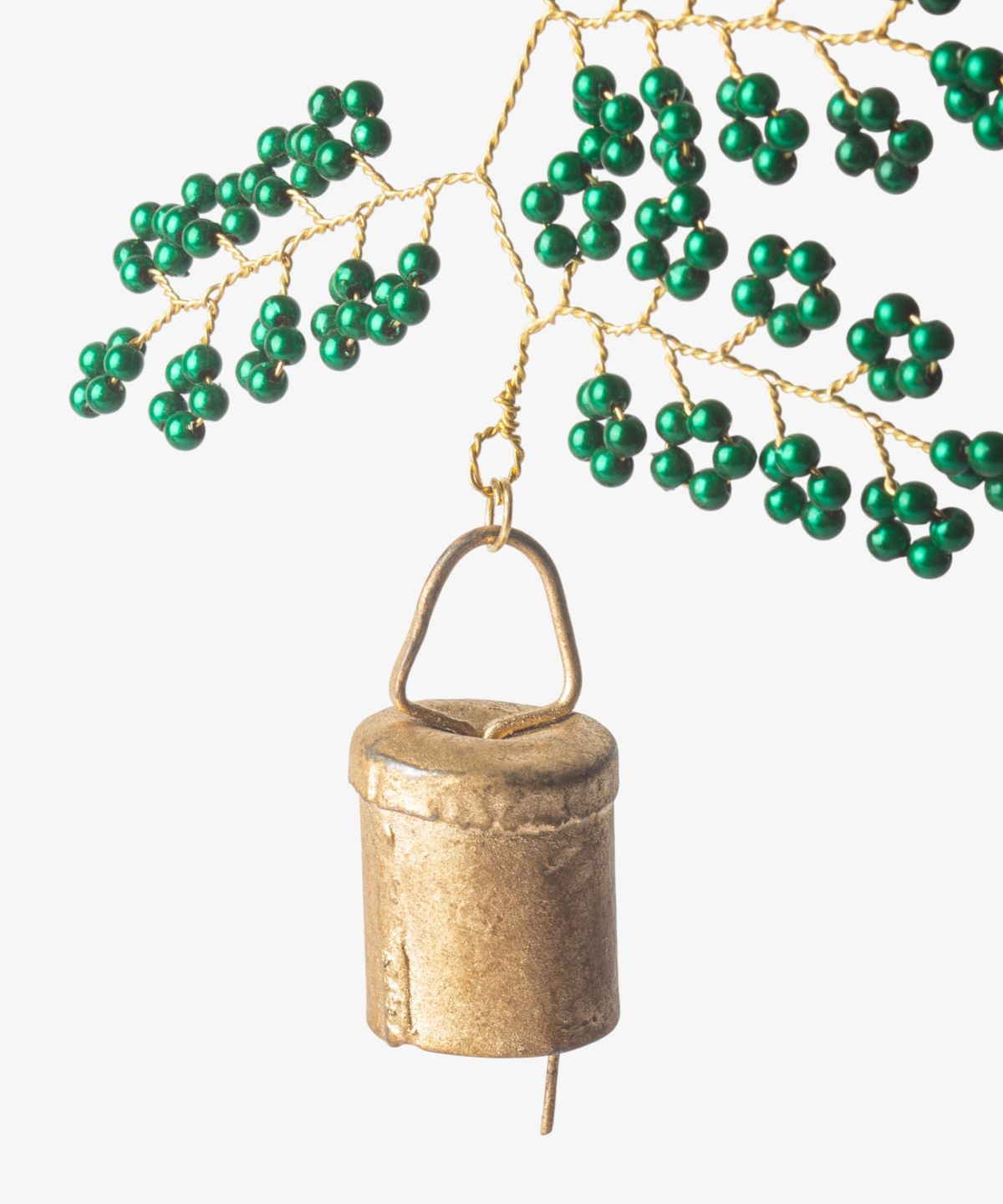 Hanging Beaded Bell Green
