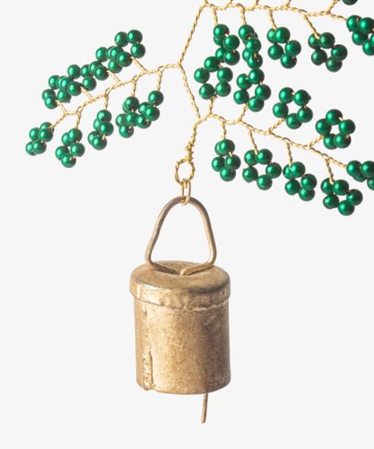 Hanging Beaded Bell Green
