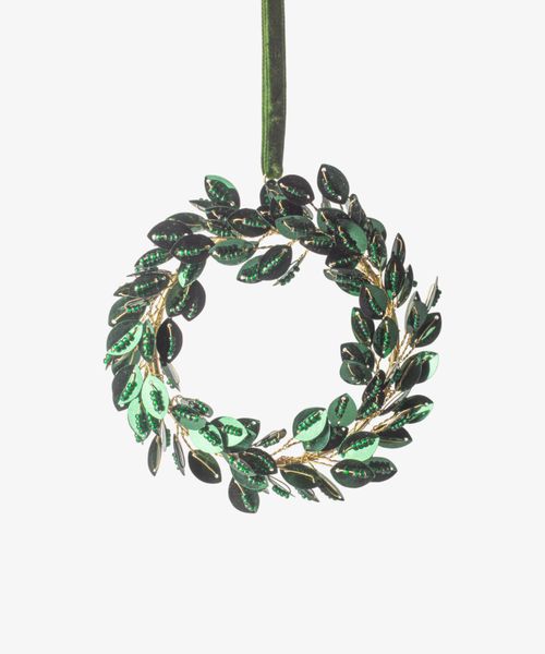 Hanging Beaded Ring Green