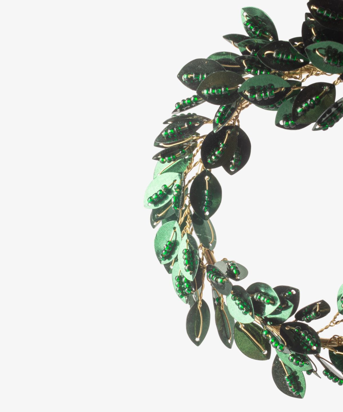 Hanging Beaded Ring Green