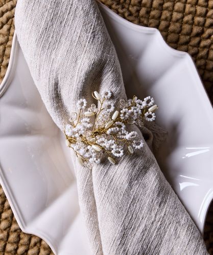 Beaded Golden Napkin Ring