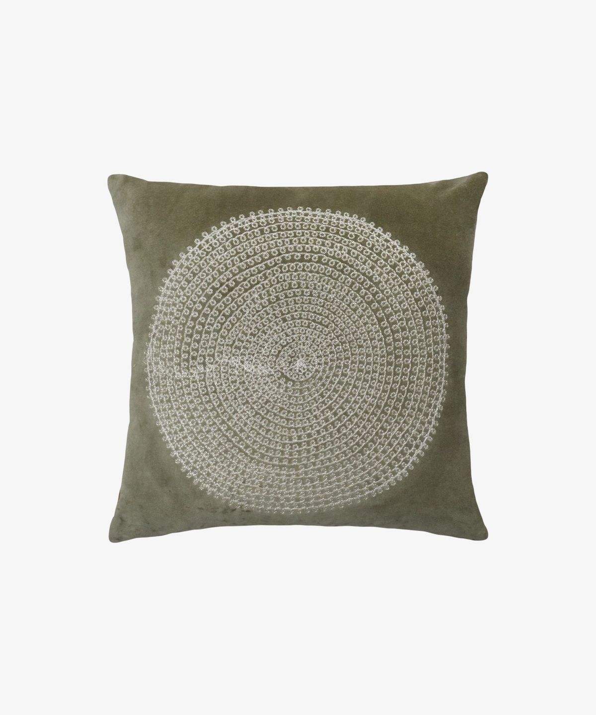 Embroidered Circle Velvet Cushion Cover