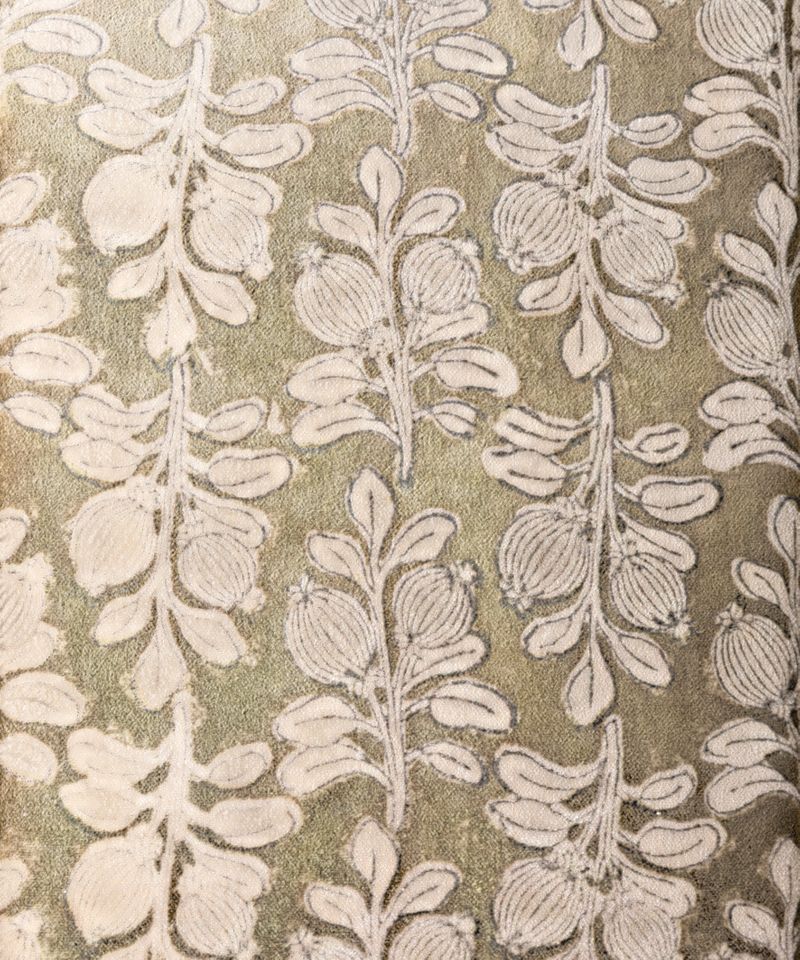 Vine Handblock Velvet Cushion Cover