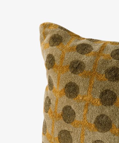 Dots Handblock Velvet Cushion Cover