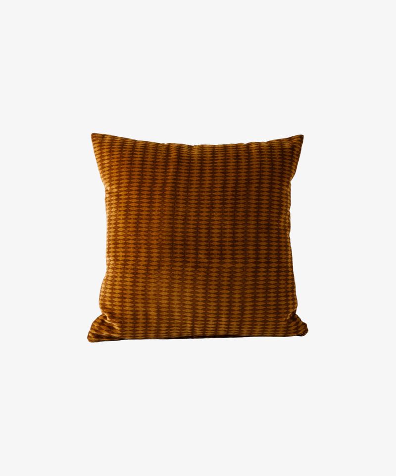 Tobacco Diamonds Handblock Cushion Cover