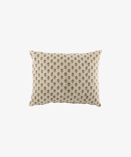 Flower Handblock Velvet Cushion Cover