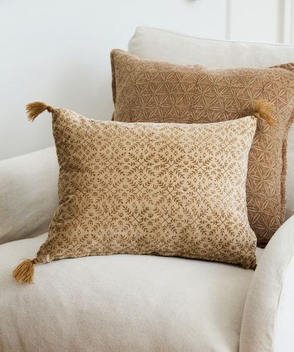 Jolie Handblock Velvet Cushion Cover