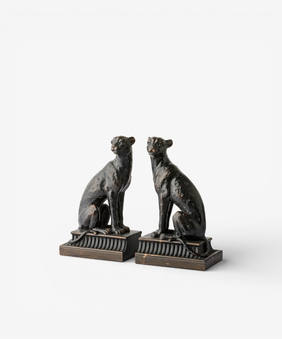 Cheetah Bronzed Finish Bookends (2PC)