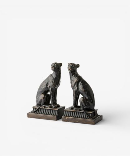 Cheetah Bronzed Finish Bookends (2PC)