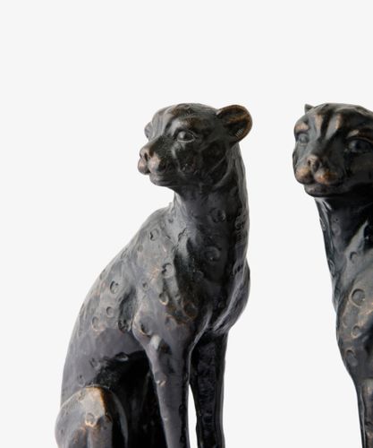 Cheetah Bronzed Finish Bookends (2PC)