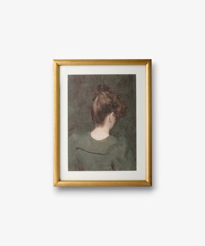 Vintage Portrait Lady in Green Wall Art