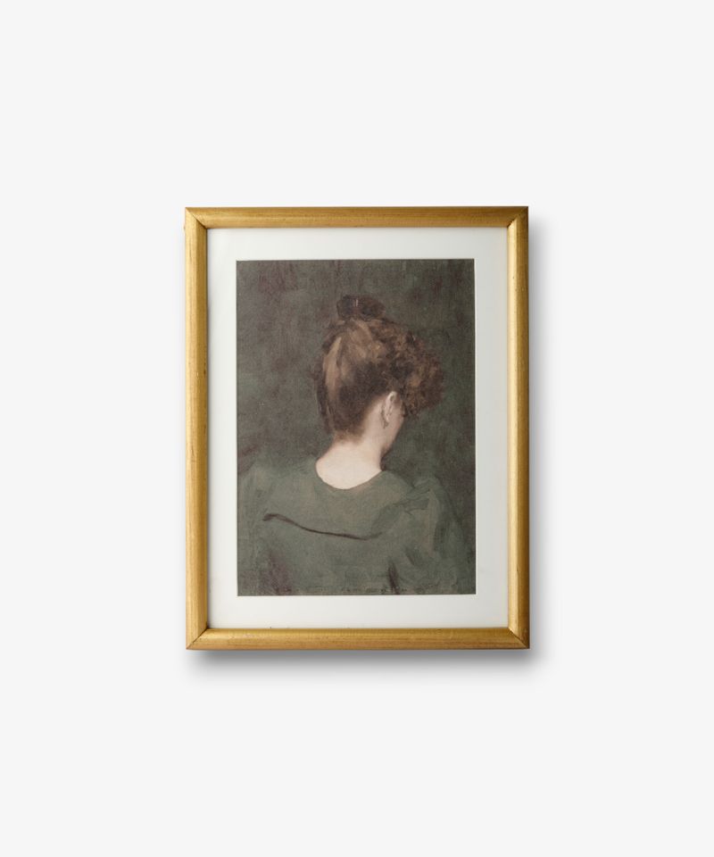 Vintage Portrait Lady in Green Wall Art