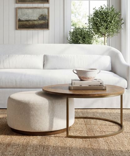 Edison Coffee Table Ottoman Off White