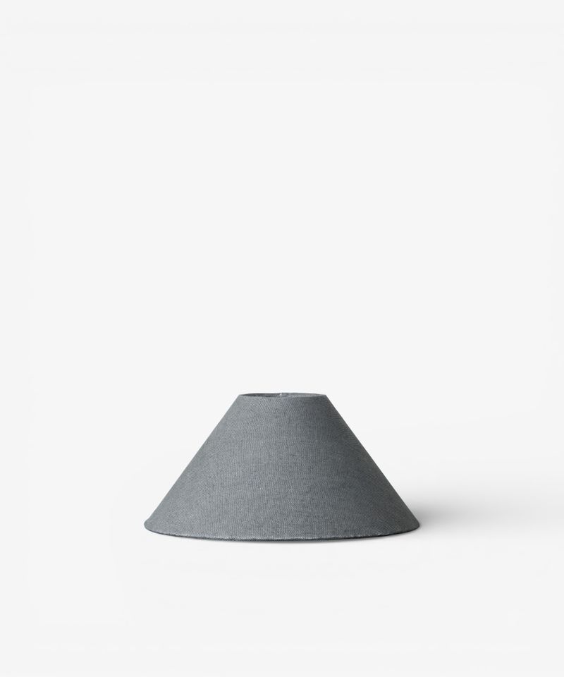 Small Coolie Shade Grey Blue Linen 35cm