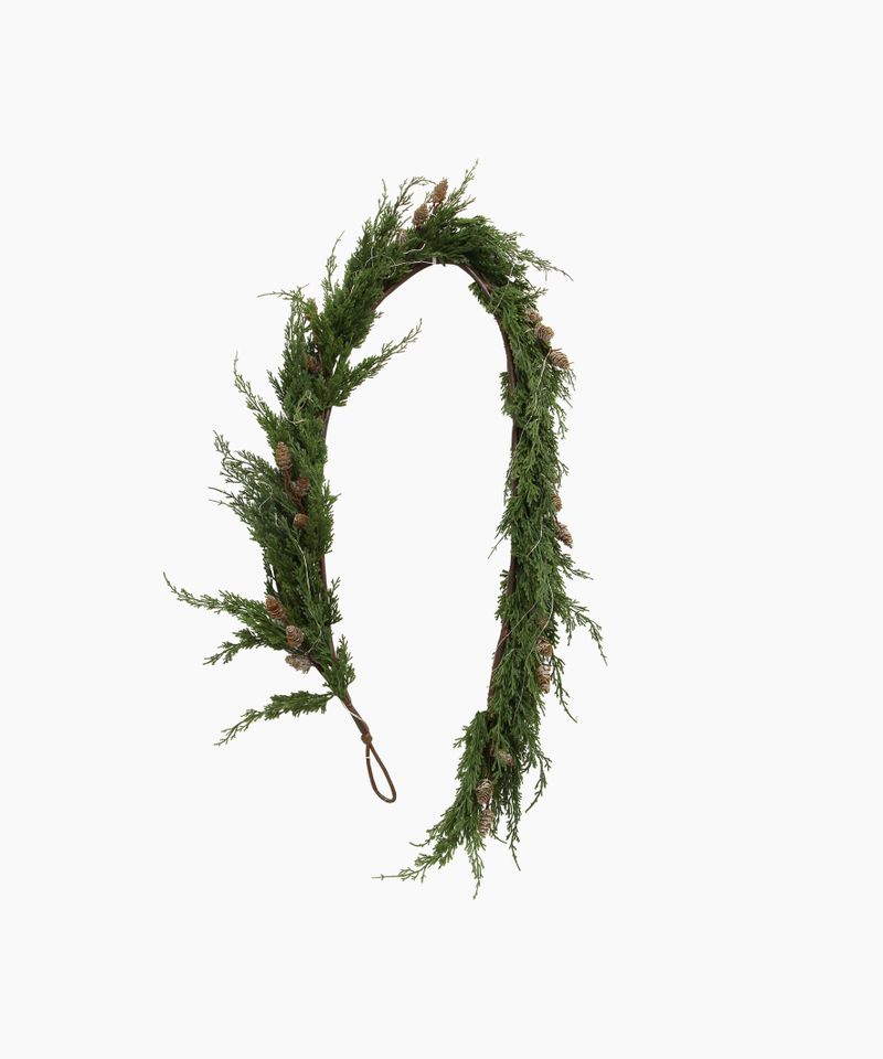 Cedar & Pinecone Swag  with Lights 182cm