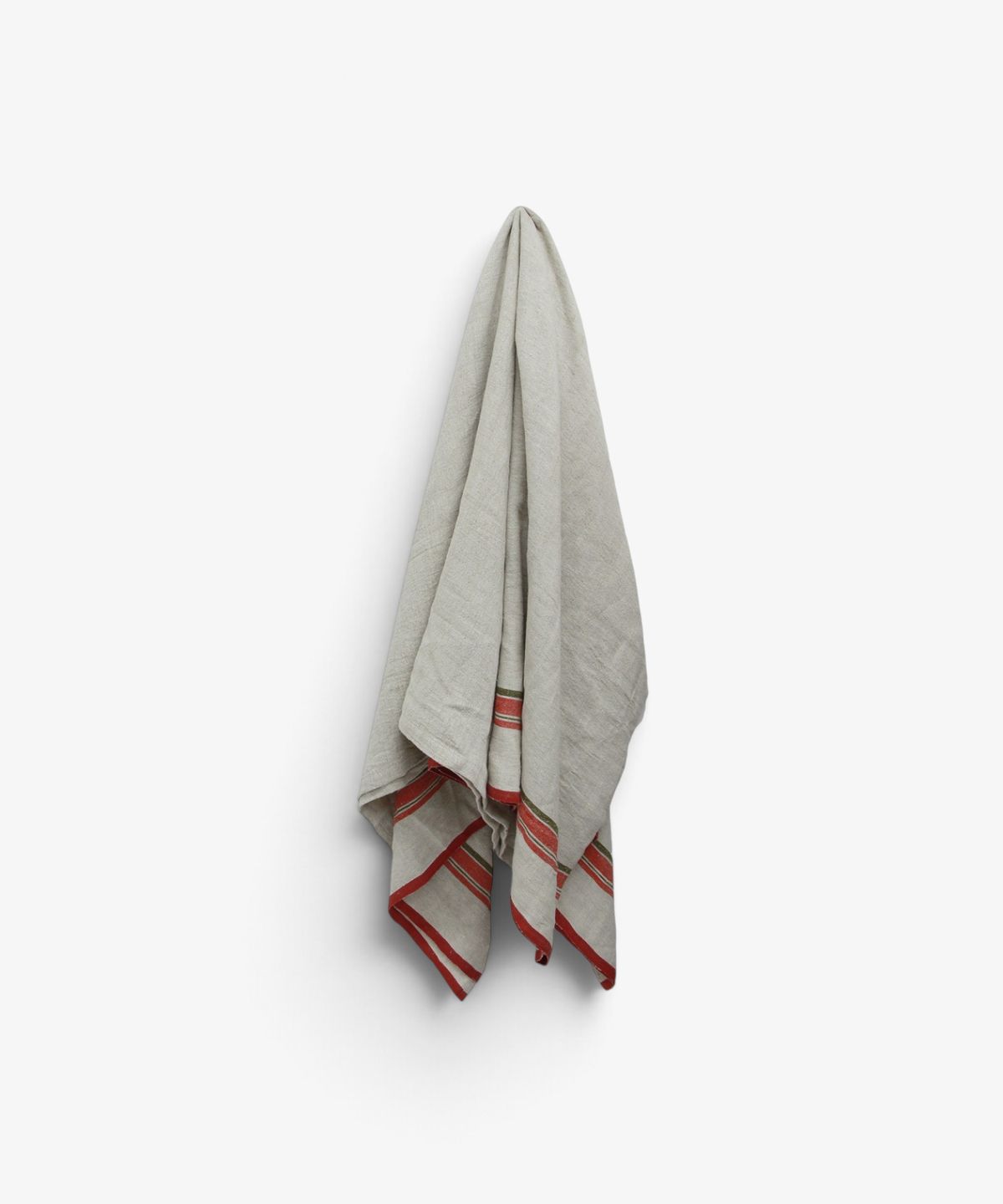 Red Selvedge Stripe Linen Tablecloth Large