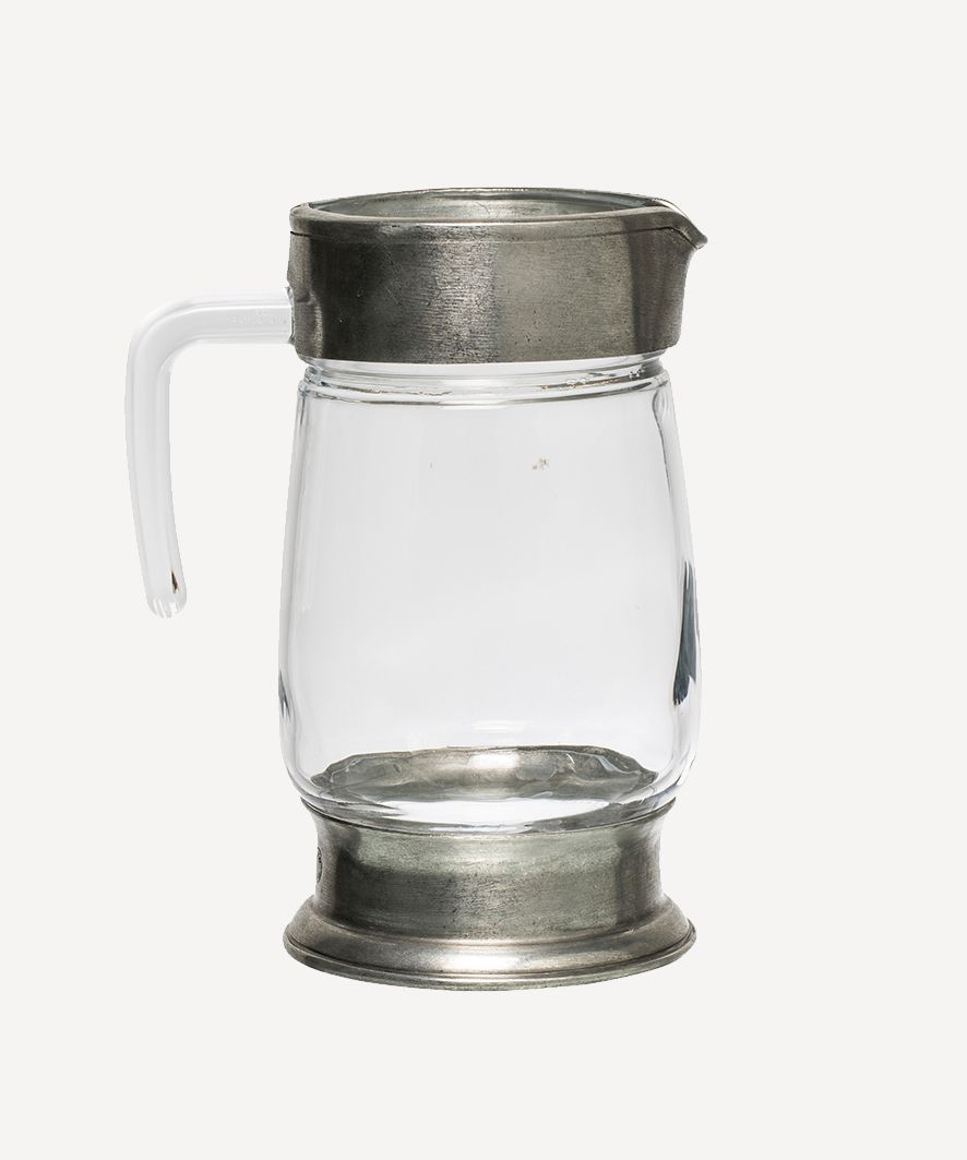 Medium Pewter and Glass Jug