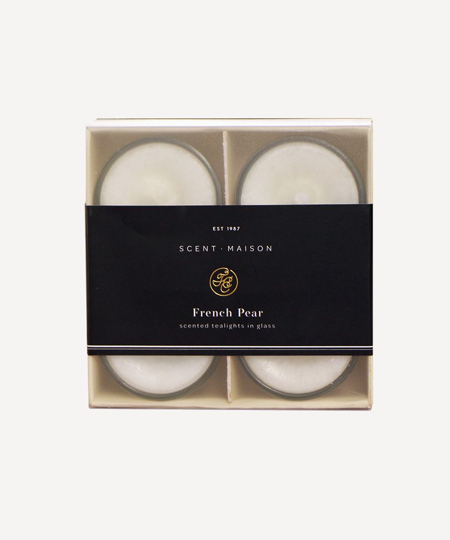 Maison Glass Tea Lights French Pear (4PC)