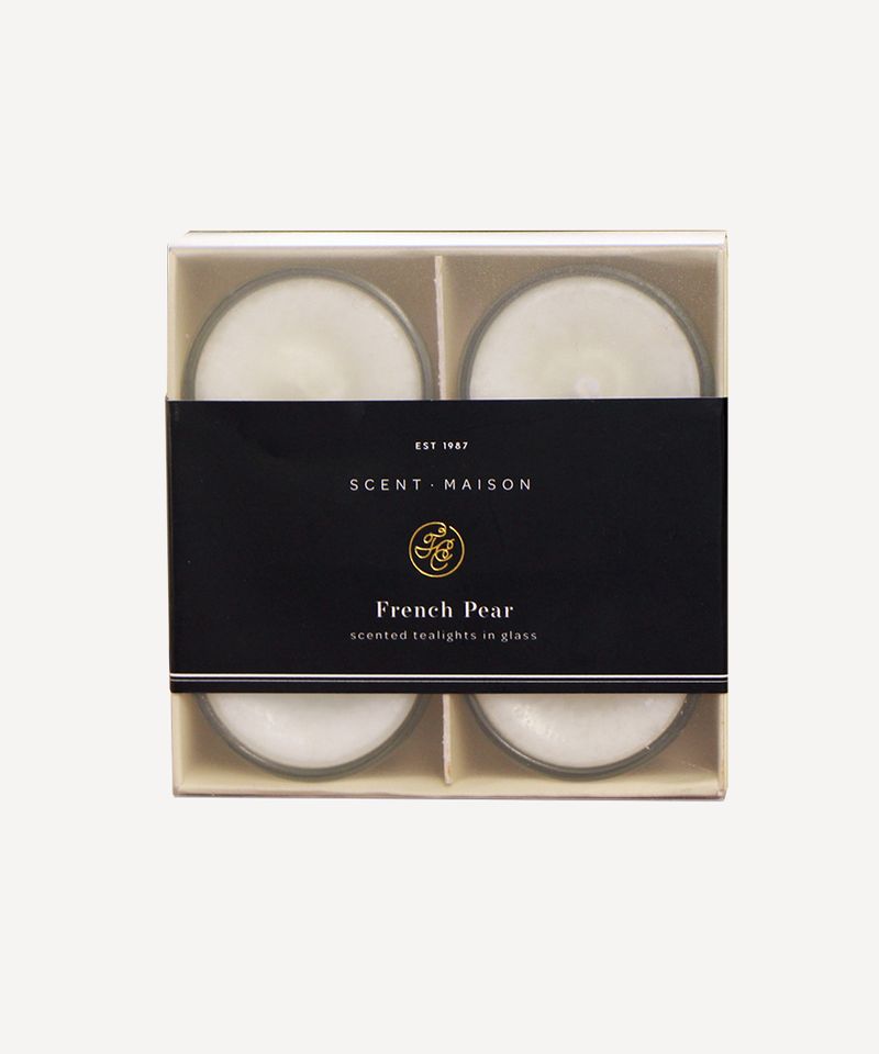 Maison Glass Tea Lights French Pear (4PC)