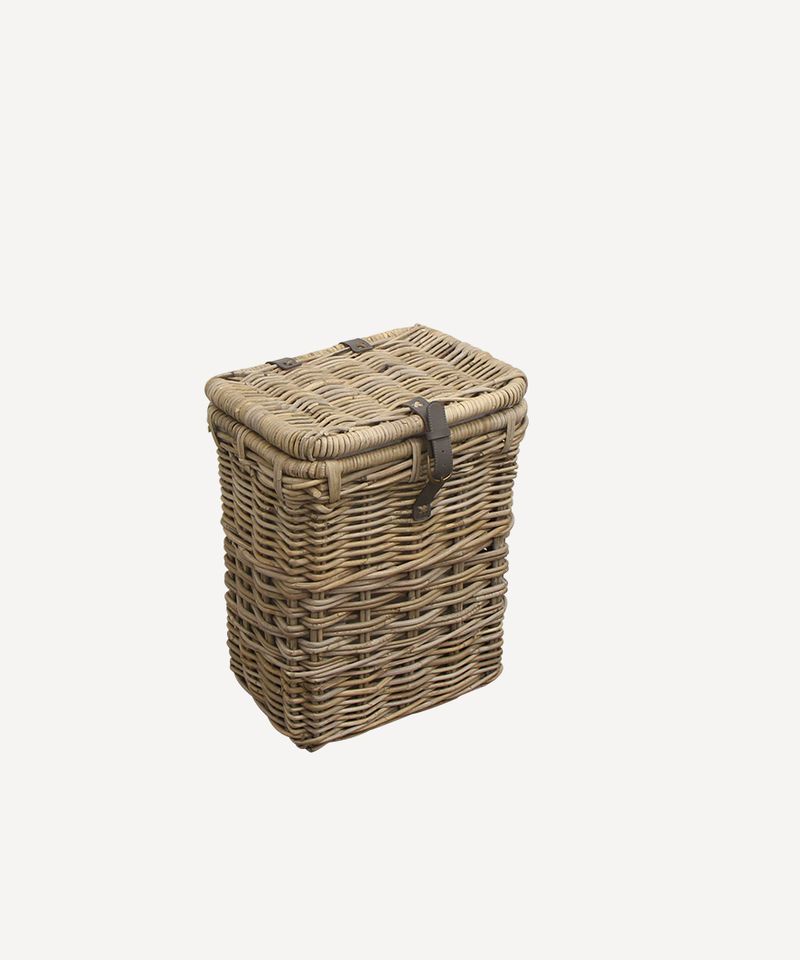 Grove Small Rectangle Laundry Baskets with Leather Strap