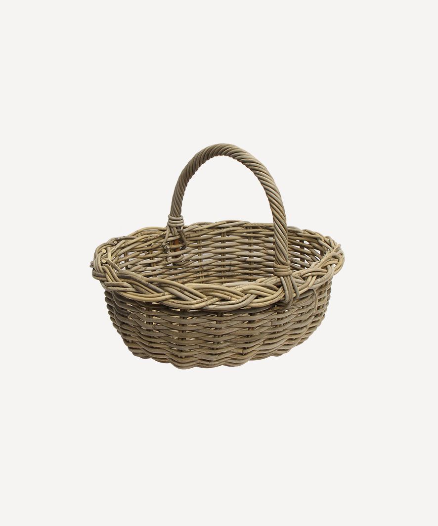 Grove Small Oval Harvest Basket with Handle