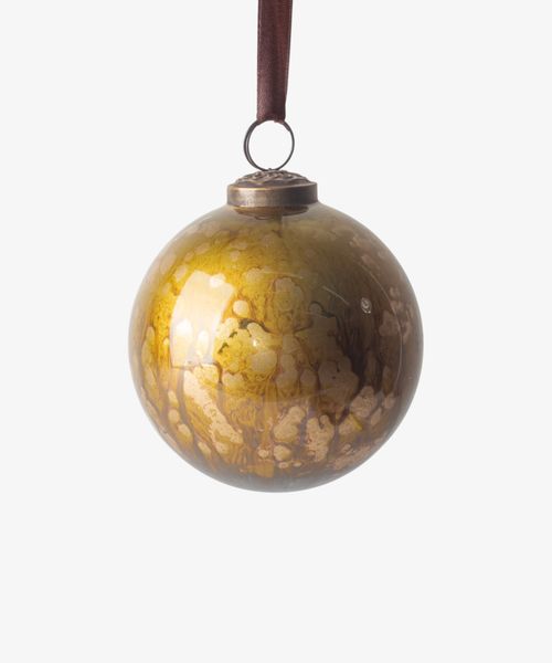 Marbleized Bauble Bronze Gold 10cm