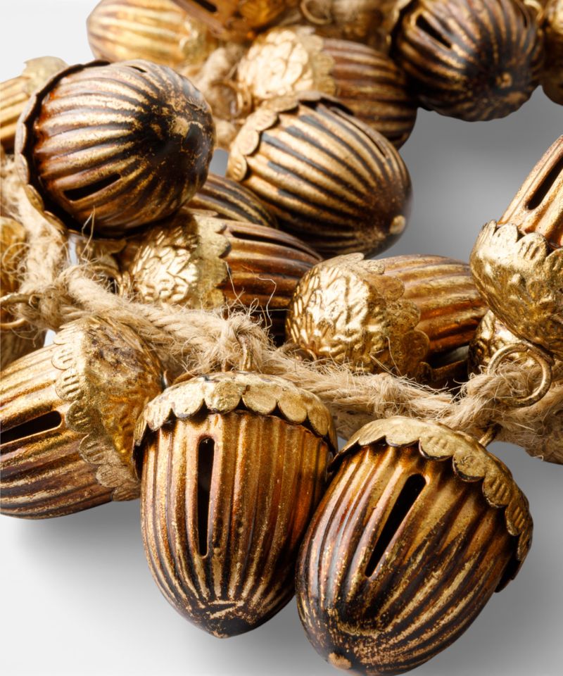 Festive Acorn Garland Gold