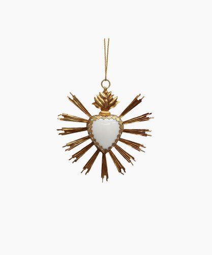 Hanging Burst Heart with Stone