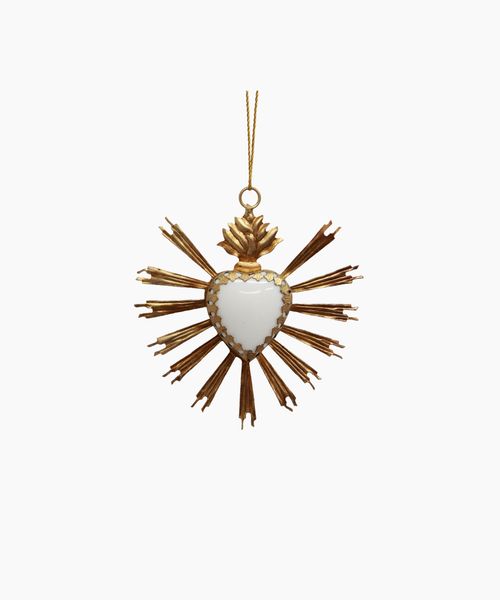 Hanging Burst Heart with Stone
