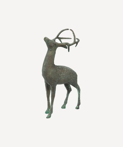 Reindeer Head Up Brass Antique