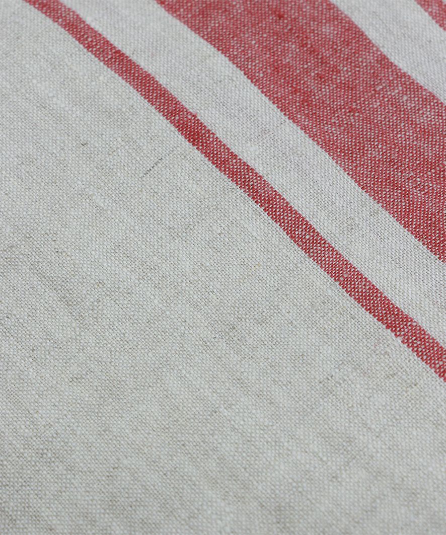 Red Stripe Linen Tablecloth