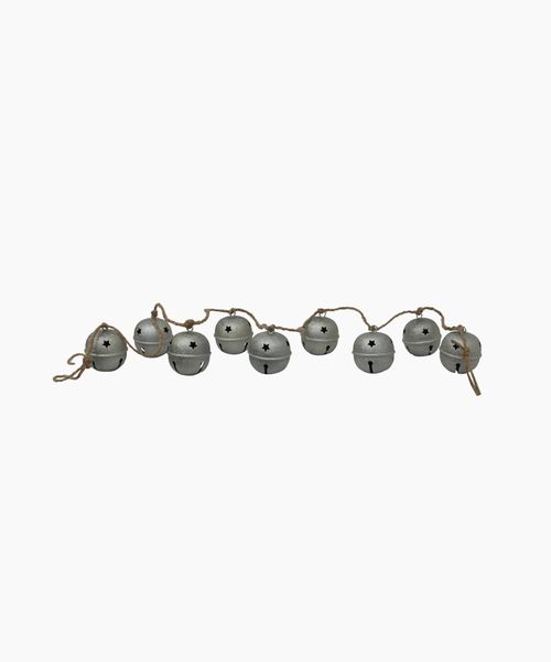 Jingle Bell Garland Crackle Silver
