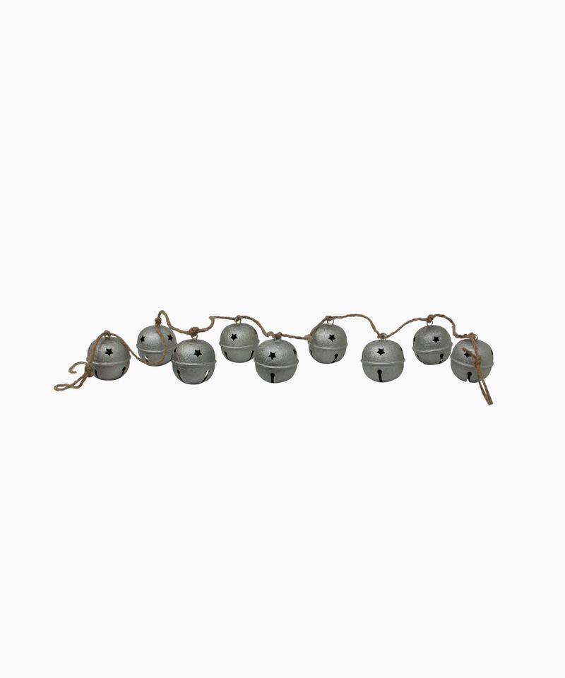 Jingle Bell Garland Crackle Silver