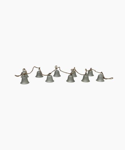 Bell Garland Crackle Silver