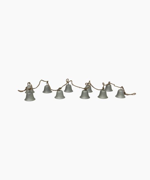 Bell Garland Crackle Silver