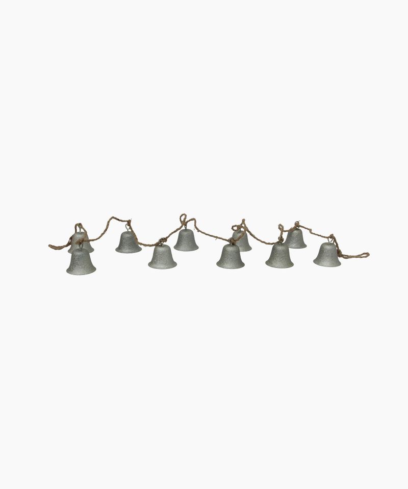 Bell Garland Crackle Silver