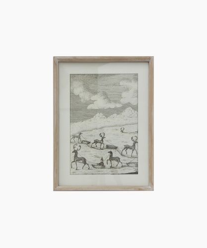 Reindeer Sleigh Scene Multiple Wall Art
