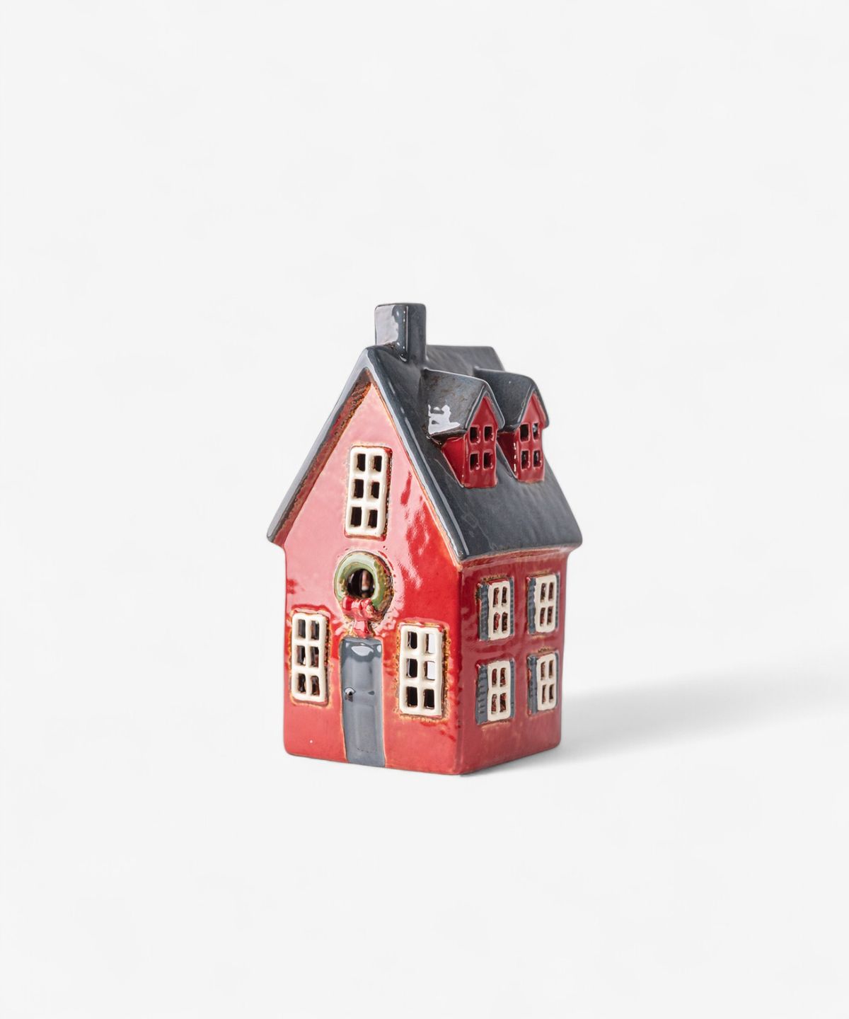 Alsace Tea Light Cottage Red with Wreath