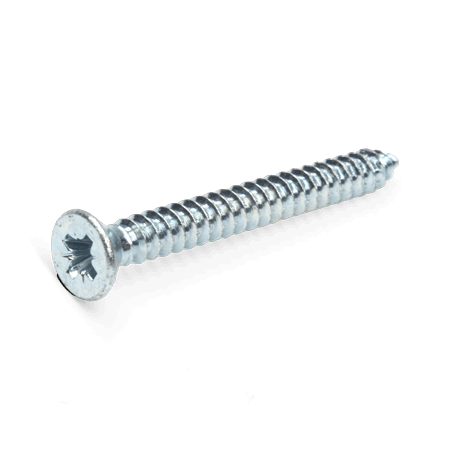 4gx10 (3/8) Self Tapping Screw Countersunk Pozi Drive ZP