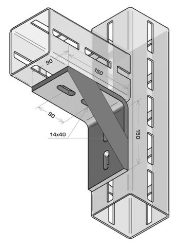 MODFRAME 100 Angle Bracket with Brace