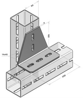 MODFRAME 100 90° Angled T Plate