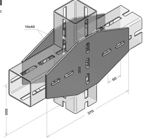 MODFRAME 100 Cross Plate (Use in Pairs)