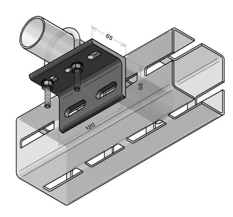 MODFRAME PIPE Holder 65 x 65 M10 Ø21.3-7