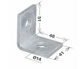 Angle Bracket 2 Hole 90°, 48x51mm HDG