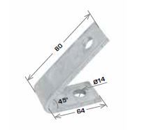 Angle Bracket Internal Angle 45°, 64x80mm HDG