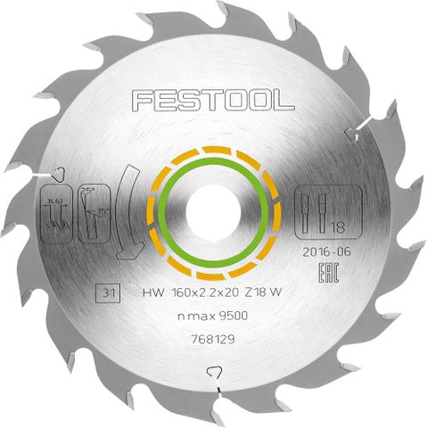 Festool Saw Blade 160x2.2x20 W18 for TS 55 TSC 55